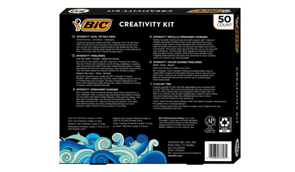 BIC Creativity Kit - 50 bolígrafos de doble punta intensidad Fashion