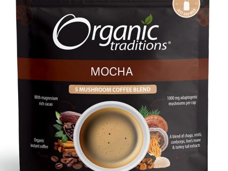 5 Mushroom Coffee Blend, Mocha, 3.5 oz (100 g), Organic Traditions on Sale