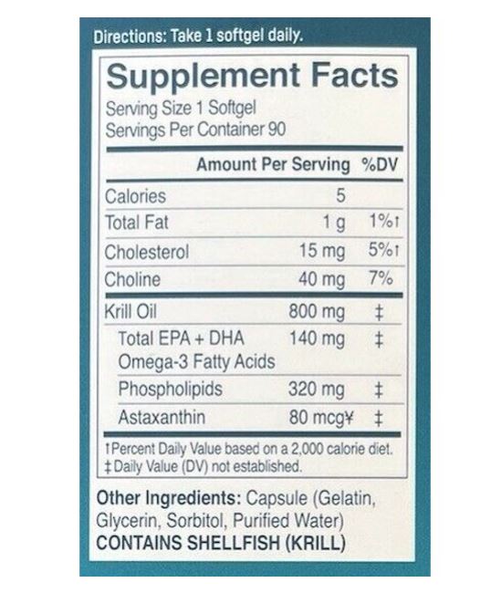 Kori Pure Antarctic Krill Oil Multi-Benefit Omega-3, 800 mg 90 capsulas on Sale