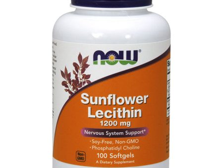 Sunflower Lecithin 1200 mg Soy-Free, Non-GMO, 100 Softgels, NOW Foods Online