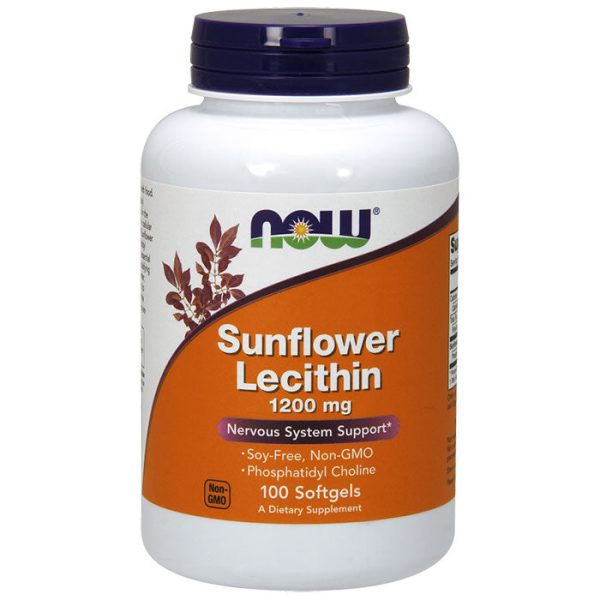 Sunflower Lecithin 1200 mg Soy-Free, Non-GMO, 100 Softgels, NOW Foods Online