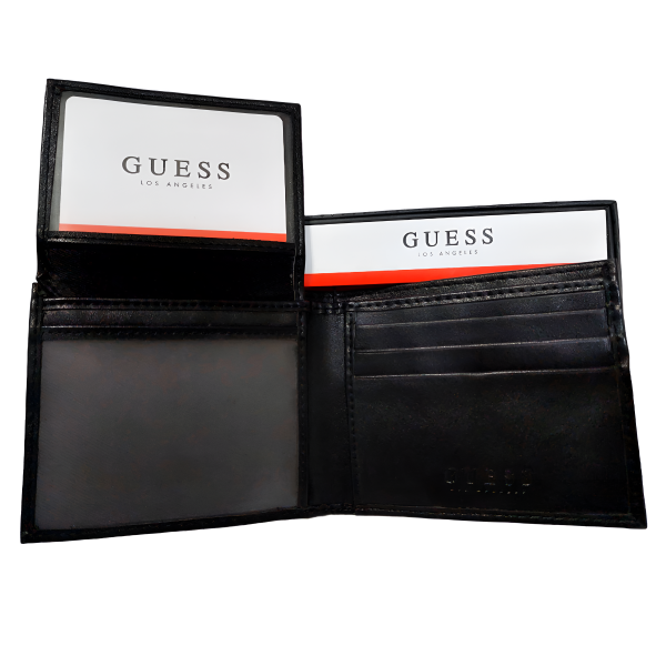 Billetera Guess para hombre, de cuerina y de color negro Hot on Sale