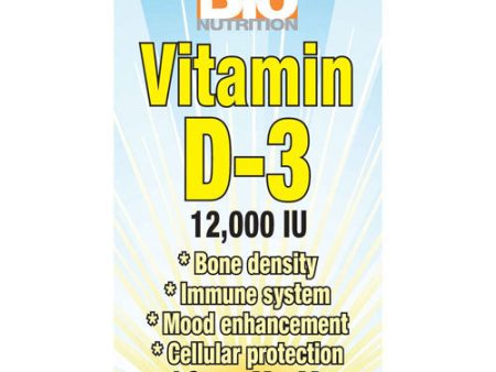 Vitamin D-3 12,000 IU, 50 Vegetarian Capsules, Bio Nutrition Inc. Online now