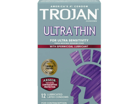 Trojan Preservativos lubricados espermicidas ultrafinos, 12 unidades Cheap