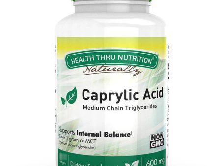 Caprylic Acid 600 mg, 100 Softgels, Health Thru Nutrition Cheap