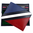 Billetera Tommy Hilfiger Para Hombre de cuero billetera plegable Rojo Azul Marino Nuevo Fashion