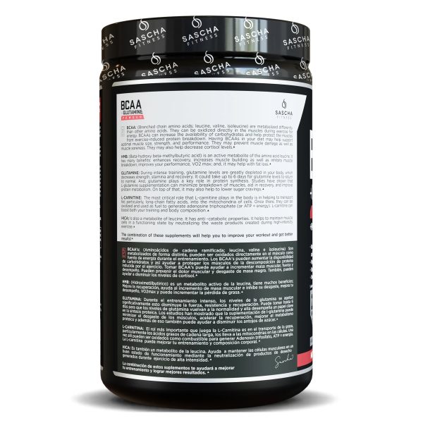 BCAA NATURAL  + GLUTAMINE 362 GR. SASCHA FITNESS Fashion