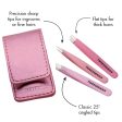 Tweezerman Micro Mini Tweezer Set - 3 pinzas minis de acero inoxidable For Sale