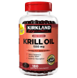 ACEITE OMEGA 3 KRILL OIL 500 mg. + Astaxanthin  - Kirkland 180 Capsulas For Sale