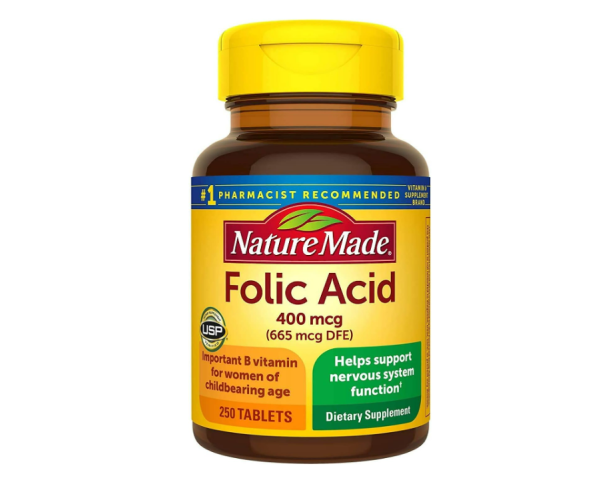 Ácido fólico, 400 mcg, 250 tabletas -  Nature Made Sale