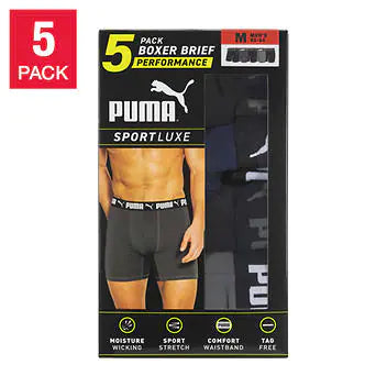 Puma Calzoncillos bóxer de microfibra para hombre, paquete de 5 Fashion