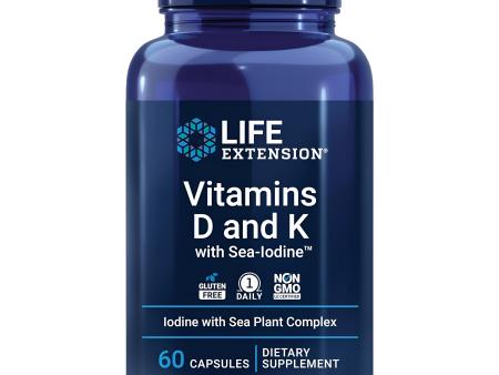 Life Extension Vitaminas D y K con Yodo marino 60 Cápsulas. on Sale