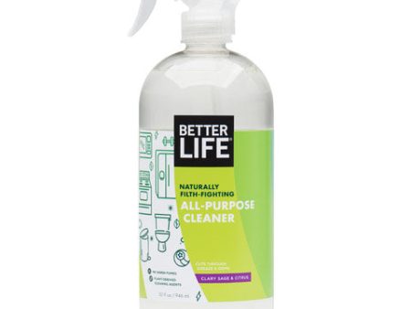 Naturally Filth-Fighting All-Purpose Cleaner, Clary Sage & Citrus, 32 oz, Better Life Green Cleaning For Discount