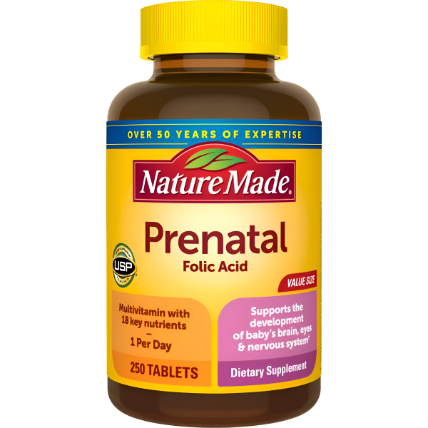 Nature Made Multivitamínico Prenatal con Ácido Fólico 250 Tabletas Supply