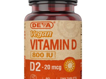 Vegan Vitamin D 800 IU, 90 Tablets, Deva Nutrition Online