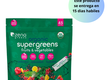 Zena Organic Super Greens Powder, 45 Paquetes For Sale