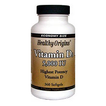 Vitamin D3 5000IU, 120 Softgels, Healthy Origins For Sale