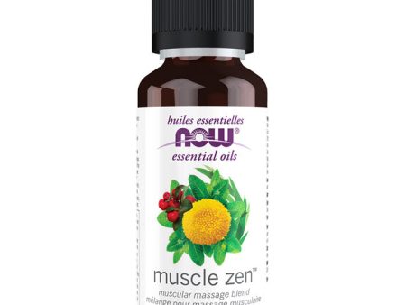 Muscle Zen Oil Blend, Muscular Massage Essential Oil, 1 oz, NOW Foods Sale