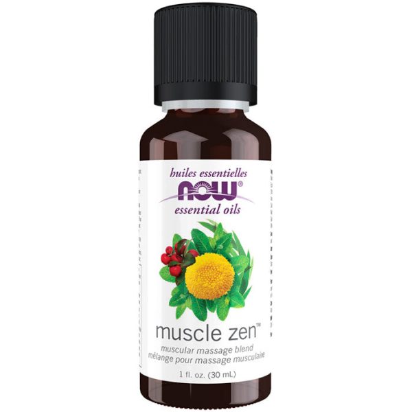 Muscle Zen Oil Blend, Muscular Massage Essential Oil, 1 oz, NOW Foods Sale