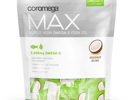 Coromega Max Super High Omega-3 Fish Oil Squeeze Shots - Coconut Bliss, 30 Packets Fashion