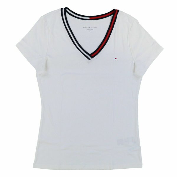 Camiseta Tommy Hilfiger de manga corta, cuello en V para mujer Supply