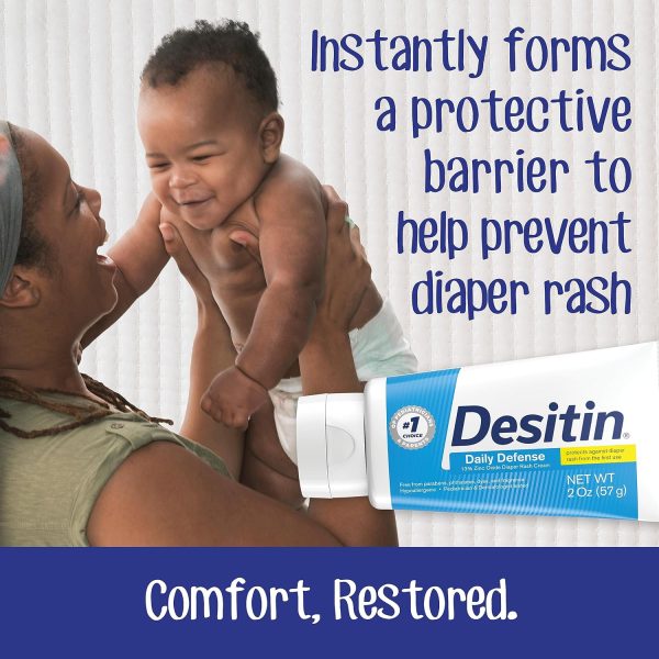 Desitin Daily Defense - Crema antidermatitis para pañales con óxido de zinc para tratar, aliviar y prevenir la dermatitis del pañal, hipoalergénica, sin colorantes, ftalatos ni parabenos, 4.8 onzas Sale