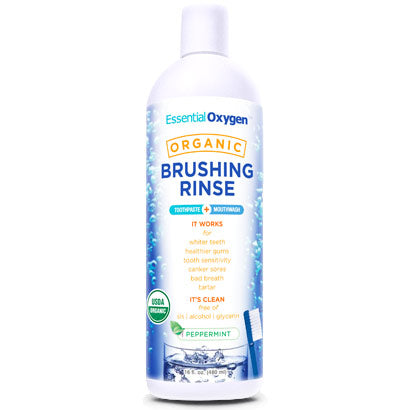 Organic Brushing Rinse, Peppermint, 16 oz, Essential Oxygen Online Hot Sale