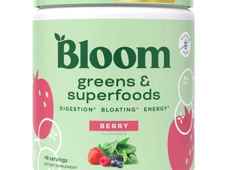 Bloom Nutrition Greens & Superfoods Powder, Berry Flavor, 9.2 oz For Sale