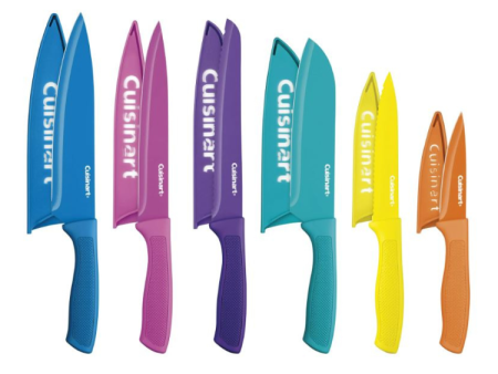 Cuisinart Juego de cuchillos de colores recubiertos de cerámica de 12 piezas con protectores de cuchillas For Cheap