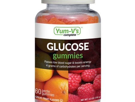 Glucose Gummies, Great Fruit Flavors, 60 Pectin Gummies, Yum-V s Complete Fashion