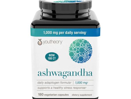 Youtheory Ashwagandha 1000mg - 180 Cápsulas Vegetarianas Online Sale