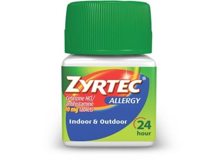 ZYRTEC TABLETAS CON EL INGREDIENTE ACTIVO CETIRIZINA HCL 10 mg. For Discount