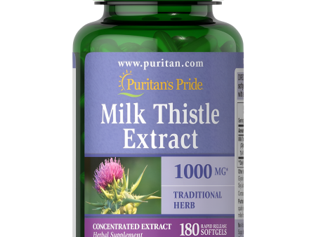 Milk Thistle Extract - Puritans Pride - 1000 mg - 180 Capsulas blandas Discount