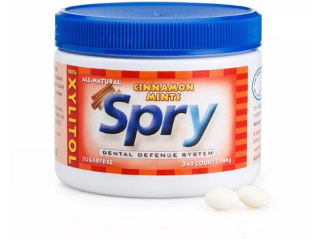 Spry Xylitol Mints - Cinnamon, Sugar Free, 240 ct Jar, Xlear (Xclear) Supply