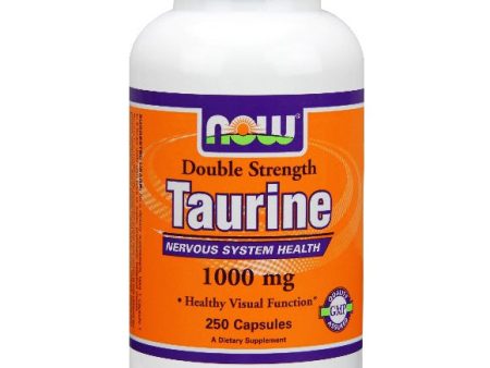 Taurine Double Strength, 1000 mg, 250 Capsules, NOW Foods For Sale