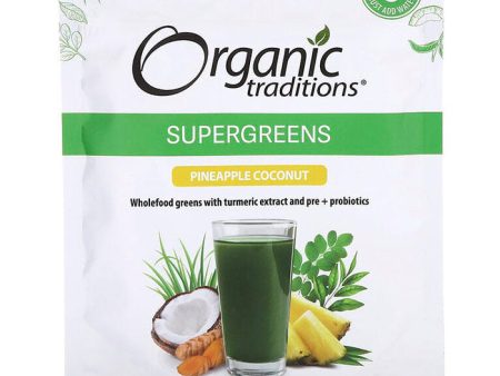 Supergreens, Pineapple Coconut, 3.5 oz (100 g), Organic Traditions Online now