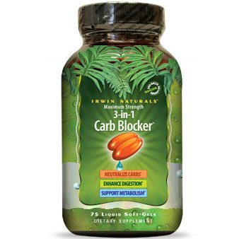 Maximum Strength 3-in-1 Carb Blocker, 150 Liquid Softgels, Irwin Naturals Discount