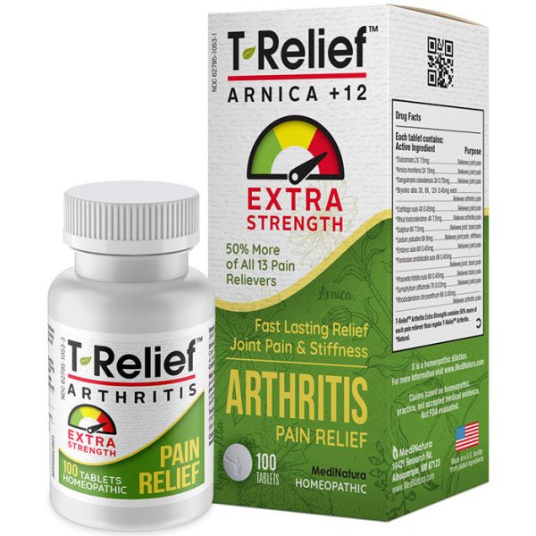 T-Relief Arthritis Pain Relief Tablets, 100 Tablets, MediNatura Discount