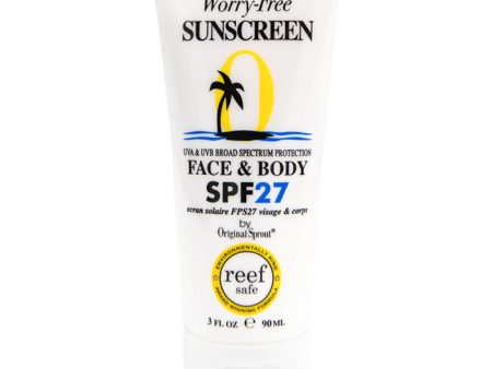 Face & Body Sunscreen SPF 27, 3 oz, Original Sprout For Cheap