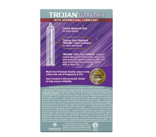 Trojan Preservativos lubricados espermicidas ultrafinos, 12 unidades Cheap