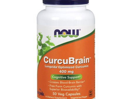 CurcuBrain 400 mg, Longvida Optimized Curcumin, 50 Vegetarian Capsules, NOW Foods For Discount