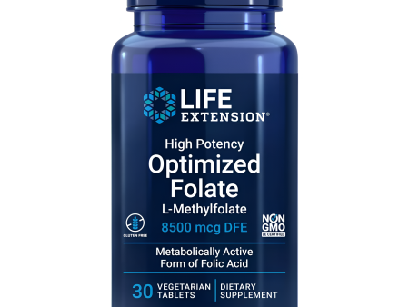 Life Extension - High Potency Optimized Folate L-Methylfolate 8500 mcg DFE, 30 tabletas vegetarianas Hot on Sale