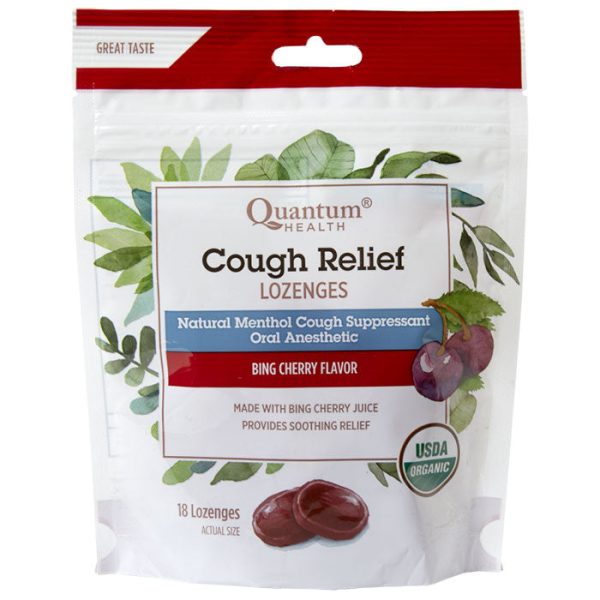 Cough Relief Lozenges - Bing Cherry, 18 Lozenges, Quantum Health For Cheap