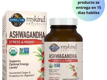 Garden of Life Mykind Organics Ashwagandha con probióticos y raíz de jengibre para la digestión 60 tabletas Discount