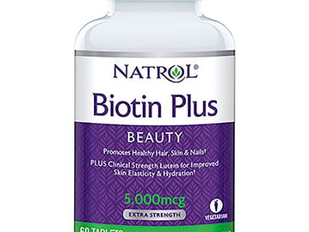 Biotin Plus Lutein, 5000 mcg + 10 mg, 60 Capsules, Natrol For Cheap