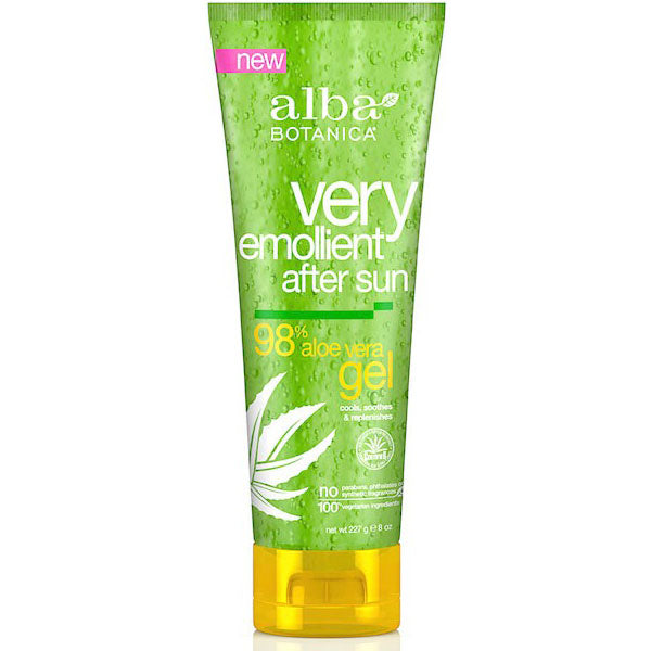 Very Emollient After Sun Gel, 98% Aloe Vera, 8 oz, Alba Botanica Online Sale