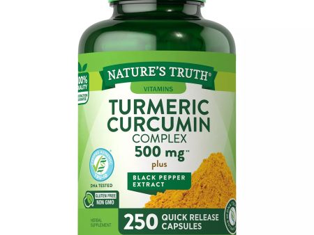 TURMERIC CURCUMIA  500MG  NATURES TRUTH 250  CAPSULAS For Sale