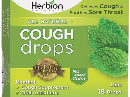 All Natural Cough Drops - Mint, 18 Drops, Herbion For Cheap