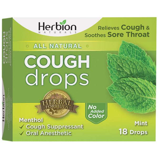 All Natural Cough Drops - Mint, 18 Drops, Herbion For Cheap