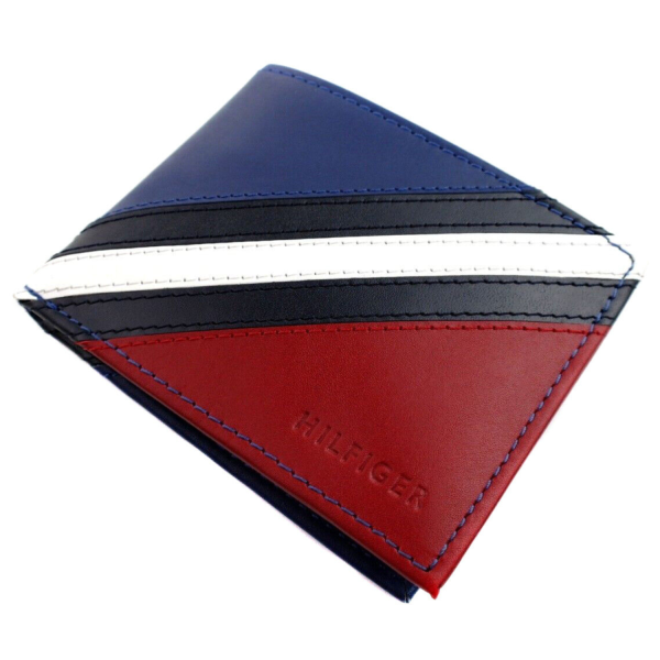 Billetera Tommy Hilfiger Para Hombre de cuero billetera plegable Rojo Azul Marino Nuevo Fashion